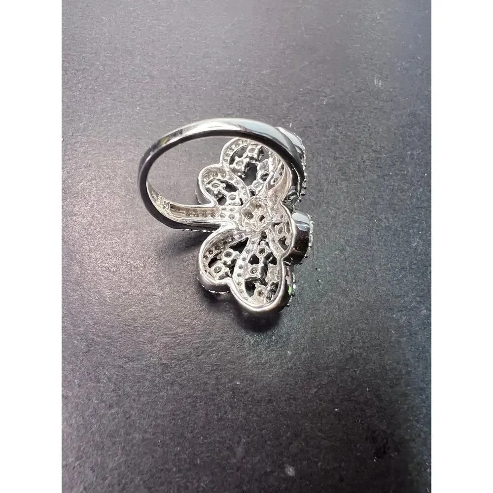CZ cocktail ring In sterling silver size 9.5